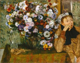 A Woman Seated beside a Vase of Flowers (Madame Paul Valpincon?)