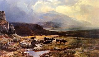 A Mountain Landscape with Cattle