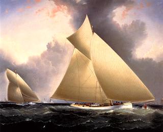 'Mayflower' Leading 'Galatea', America's Cup 1886