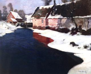 Factory by River, Winter*