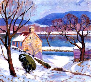 Winter Scene by a River