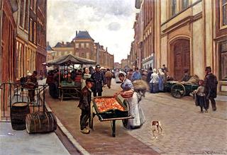 The Wijnstraat with the Waag, Dordrecht