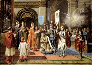 Joan of Arc at the Coronation of Charles VII in Reims Cathedral