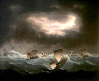Loss of the West Indiaman 'Belim' (Captain Craig) on the Goodwin Sands, November 1804