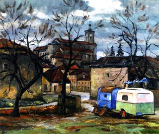 Trailers in a Village