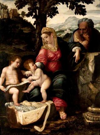 The Holy Family and Saint John the Baptist under an Oak Tree (after Raphael)