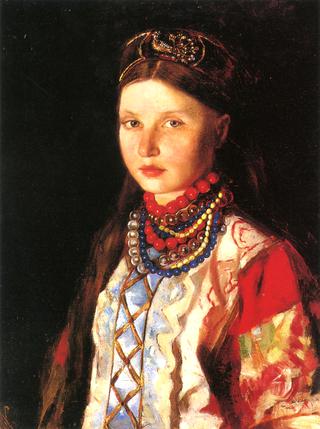 Portrait of a Girl in Russian Costume