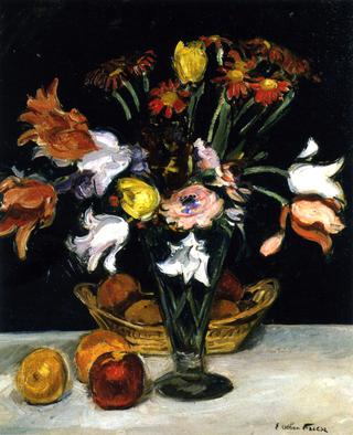 Fruit and Vase of Flowers