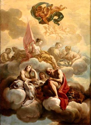 Bozzetto for the Ceiling of San Nicola dei Lorenesi Church in Rome