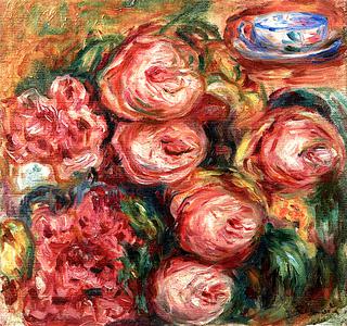 Composition of Roses and a Cup of Tea