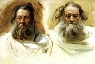 Study for Two Heads for Boston Mural "The Prophets"