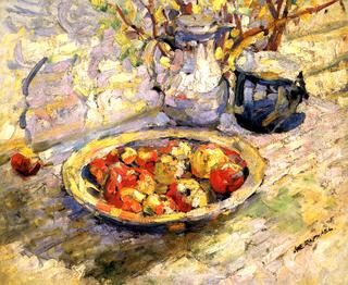 Still Life with Bowl of Apples, Jug, and Pitcher