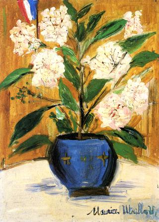 Flowers in a Blue Pot