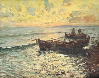 Fishermen at Sunset