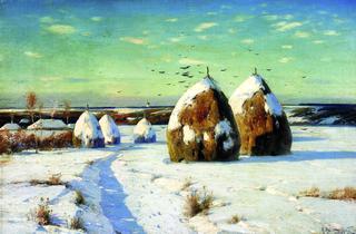 Winter Landscape with Haystacks