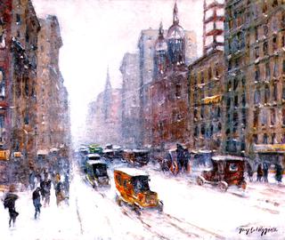 Winter in New York - Fifth Avenue at 42nd Street