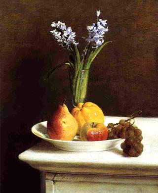 Still Life: Hyacinths and Fruit