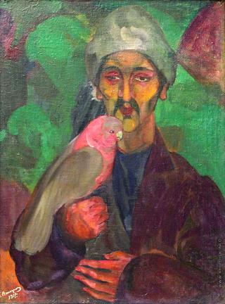 Persian Man with a Parrot