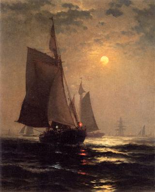 Moonlight in New York Harbor