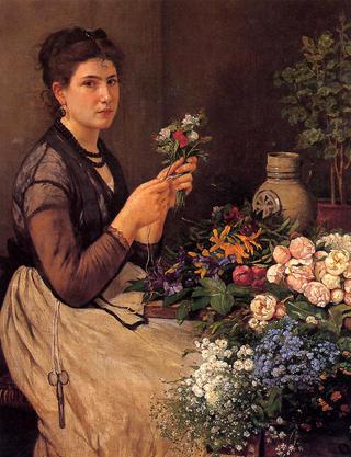 Girl Cutting Flowers