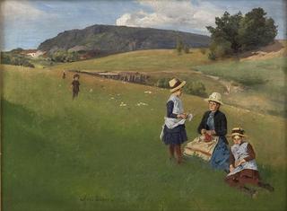 Landscape Scene With Woman And Children