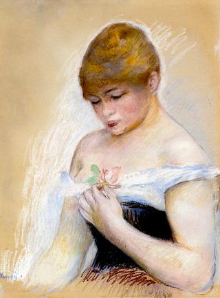 Young Woman Holding a Flower