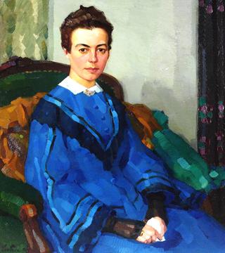 Portrait of a Lady in a Blue Dress