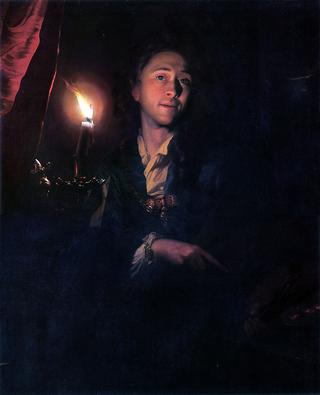 Self-portrait by Candlelight