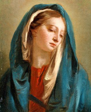 The Madonna Facing Front and Wearing a Blue Cloak