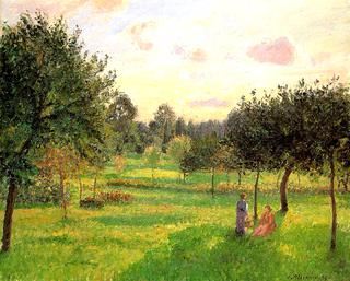 Two Women in a Meadow: Sunset at Eragny