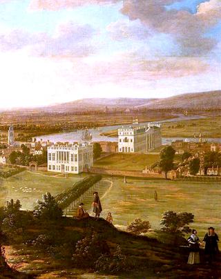 View of the Queen's House and Greenwich Palace from One Tree Hill