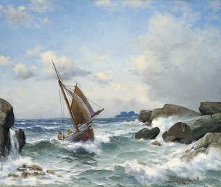 Sailing in the narrow strait