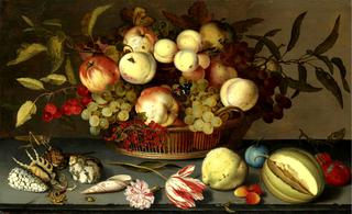 Still Life of Peaches, Apples, Grapes, Cherries, etc.