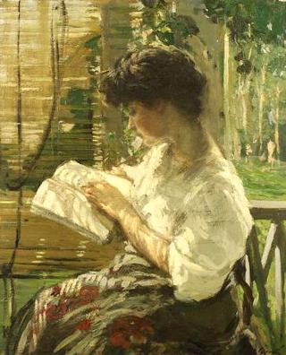 A Pleasant Afternoon, Young Woman Reading