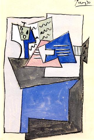 Still Life with Guitar (Cubist Composition)