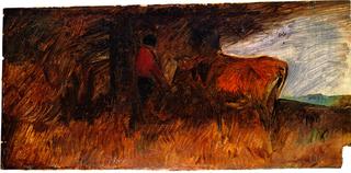 Farmer with Cow