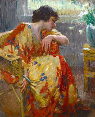 In her Kimono