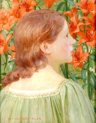 Portrait of a Girl amongst Lilies