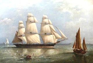 ‘HMS Pelican’ Homeward Bound in the English Channel, 1866