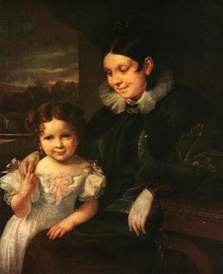 Portrait of V. I. Yershova with Her Daughter