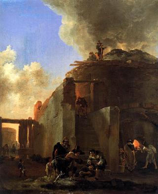 Beggars in Front of a Roman Lime Kiln