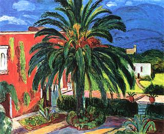 Red House with Palm Tree