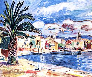 The Harbor at Sanary with a Palm Tree