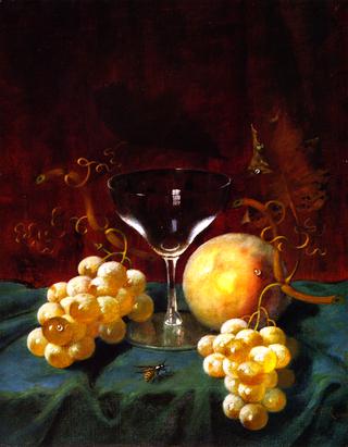 White Grapes and Wine Glass