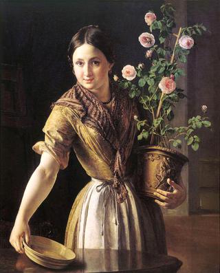 Girl with Roses