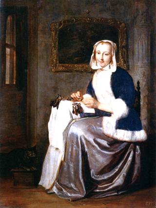 A Woman Making Lace