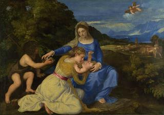 The Virgin and Child with the Infant Saint John and a Female Saint or Donor