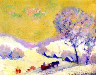 Snow Landscape with Sleigh