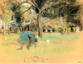 Small Green Landscape, The Meadow at the Chateau de Clayes