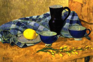 Still LIfe with Lemon and Blue Bowls